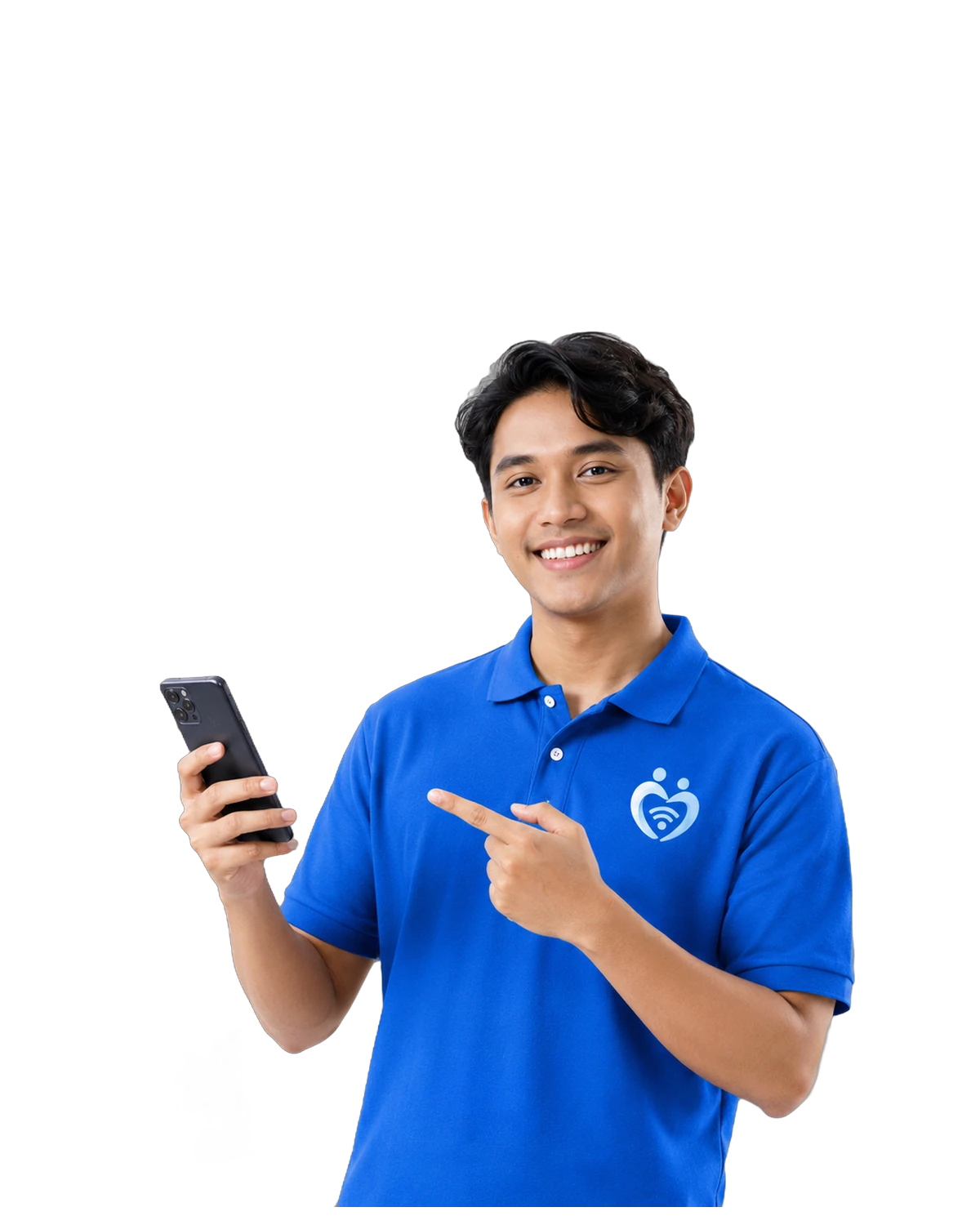 Pengguna Sahabat Net memegang ponsel